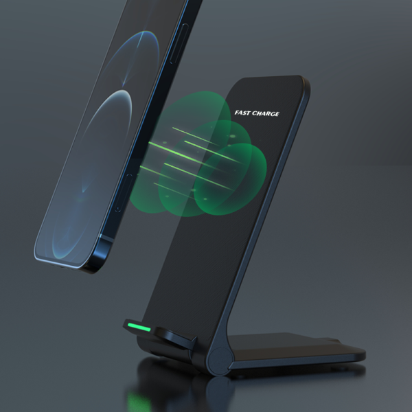 Wireless Charging Stand with Fast 10W/15W Power and Type-C Docking, Compatible with Android and IOS - Image 2